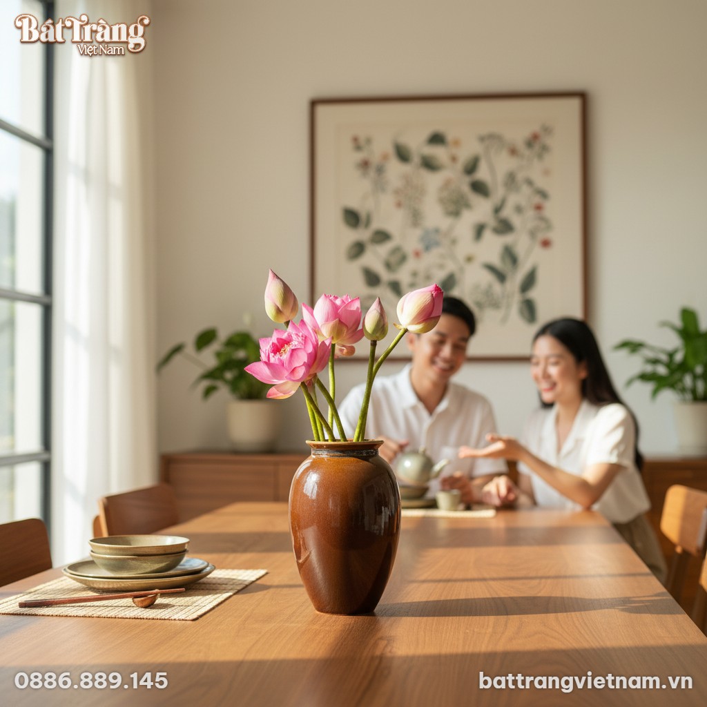 G&oacute;c nh&igrave;n rộng kh&ocirc;ng gian ph&ograve;ng ăn phong c&aacute;ch Vi...