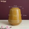 Kích thước Lọ hoa men vàng nâu dáng chum trụ thấp BT-LHS42