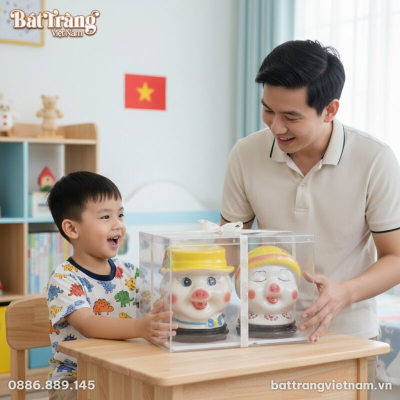 Cận cảnh chú lợn đất gốm sứ Bát Tràng đa sắc 20... Cận cảnh chú lợn đất gốm sứ Bát Tràng đa sắc 20...