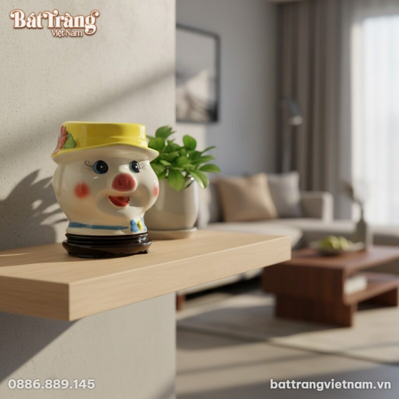 Chú lợn đất đa sắc 20cm với nụ cười rạng rỡ, đặ... Chú lợn đất đa sắc 20cm với nụ cười rạng rỡ, đặ...