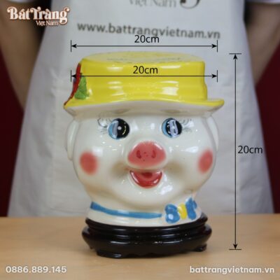Kích thước Lợn đôi heo đội mũ lưỡi trai dễ thương BT_HĐ14