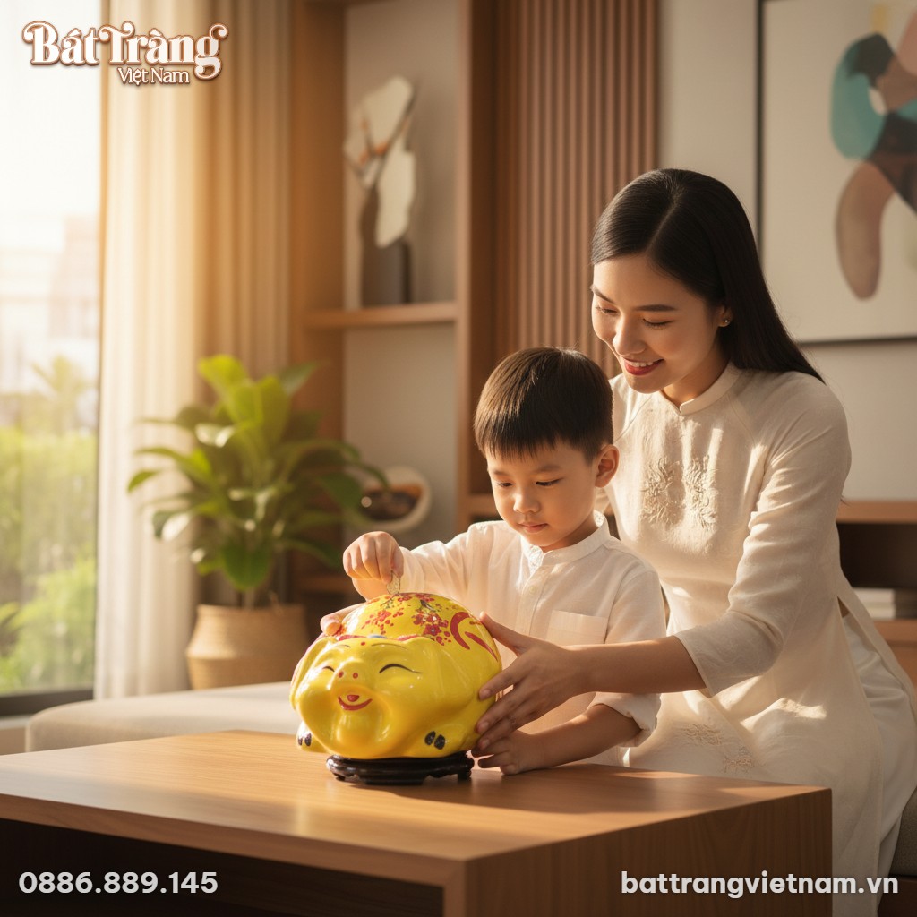 Một b&agrave; mẹ Việt Nam trẻ mặc &aacute;o d&agrave;i c&aacute;ch t&acirc;n than...