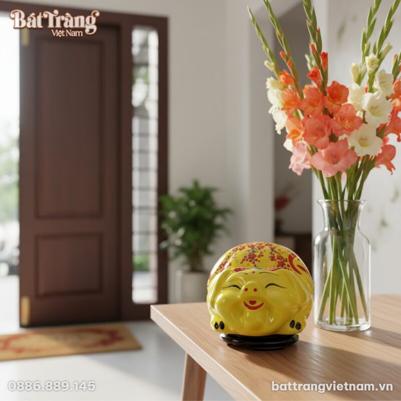 Cận cảnh ống heo "Phúc Lộc" size đại màu vàng, ...