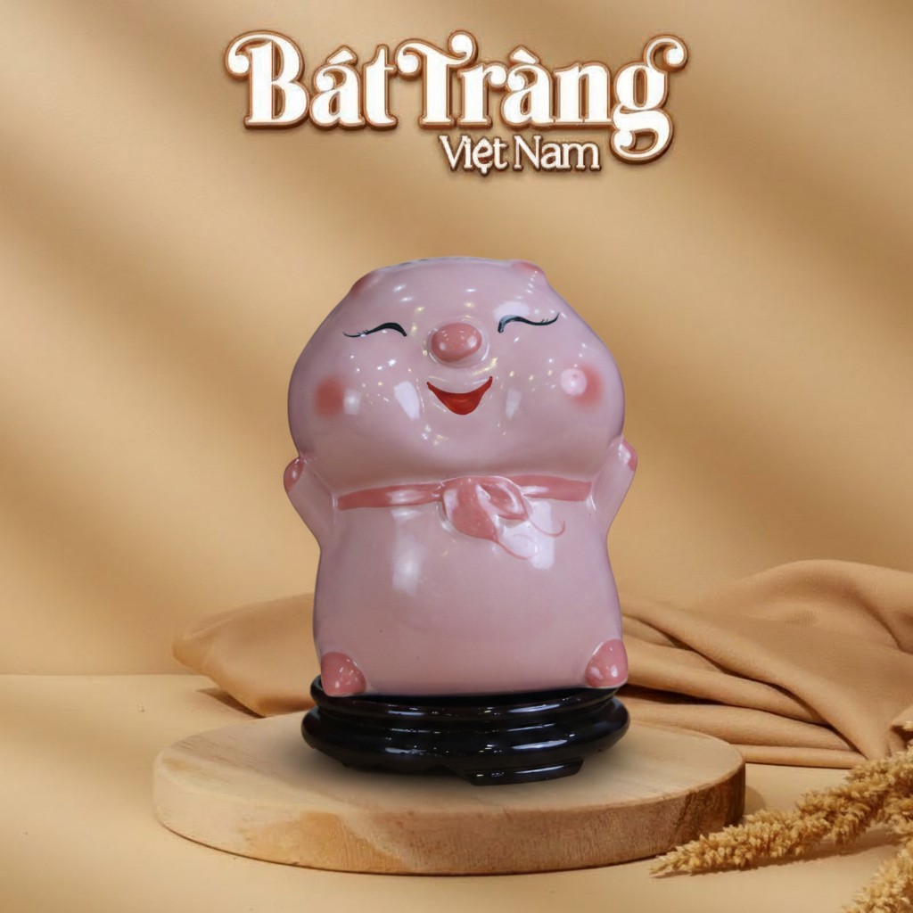 Ống tiết kiệm bé bánh bao má phính cute màu hồng BT-HĐ16