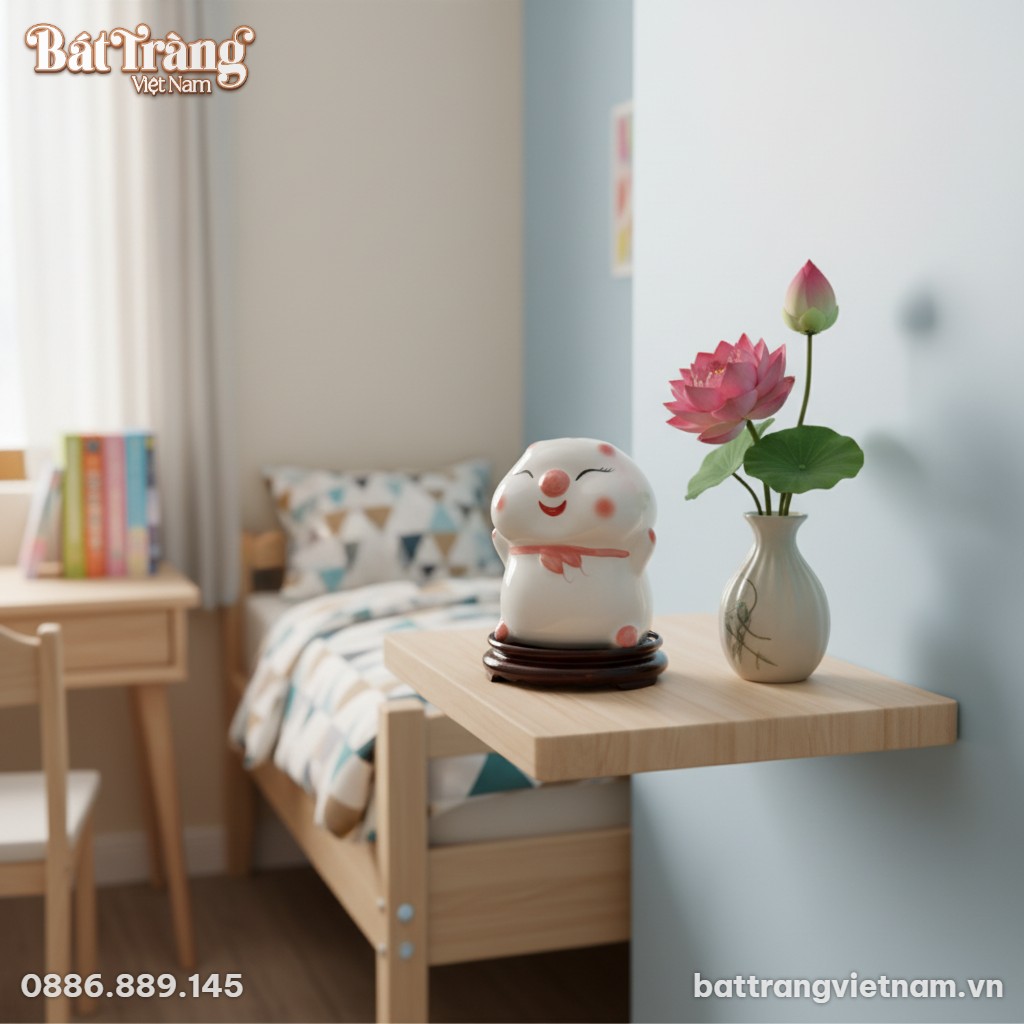 Ống tiết kiệm ch&uacute; heo b&aacute;nh bao trắng đặt duy&ecirc;n ...