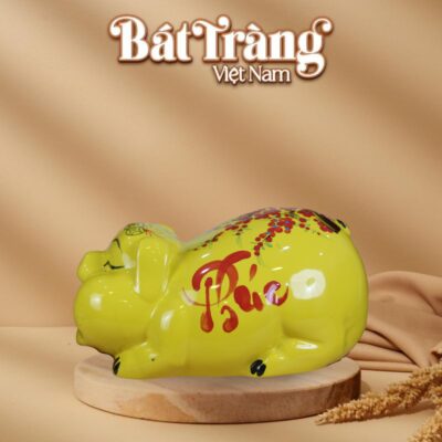 Ống heo tiết kiệm size đại màu vàng chữ Phúc Lộc BT-HĐ02