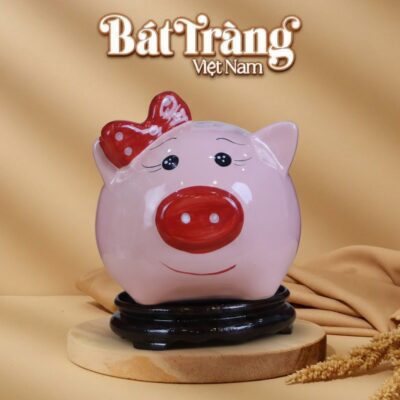 Ống tiết kiệm heo hồng đeo nơ BT-HĐ12 - Ảnh đại diện