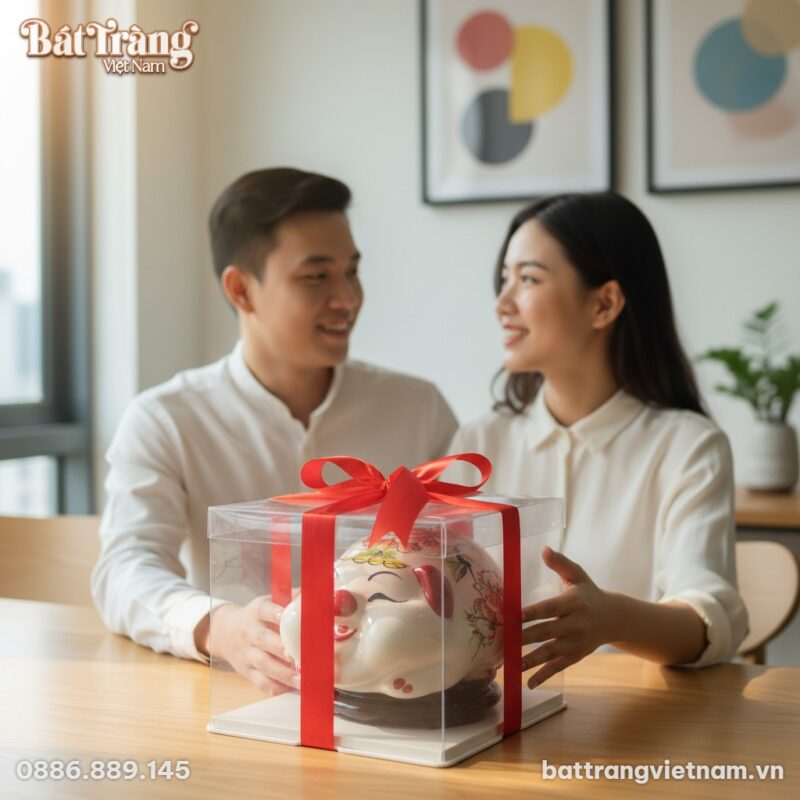 Cận cảnh ống tiết kiệm heo đất Bát Tràng (cao 1... Cận cảnh ống tiết kiệm heo đất Bát Tràng (cao 1...