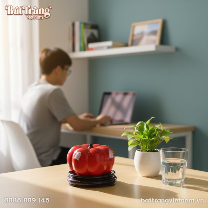 Ống tiết kiệm hình bí đỏ Bát Tràng rực rỡ đặt n... Ống tiết kiệm hình bí đỏ Bát Tràng rực rỡ đặt n...