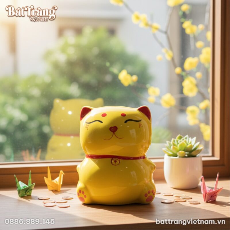 Cận cảnh ống tiết kiệm mèo thần tài vàng BT-HĐ2... Cận cảnh ống tiết kiệm mèo thần tài vàng BT-HĐ2...
