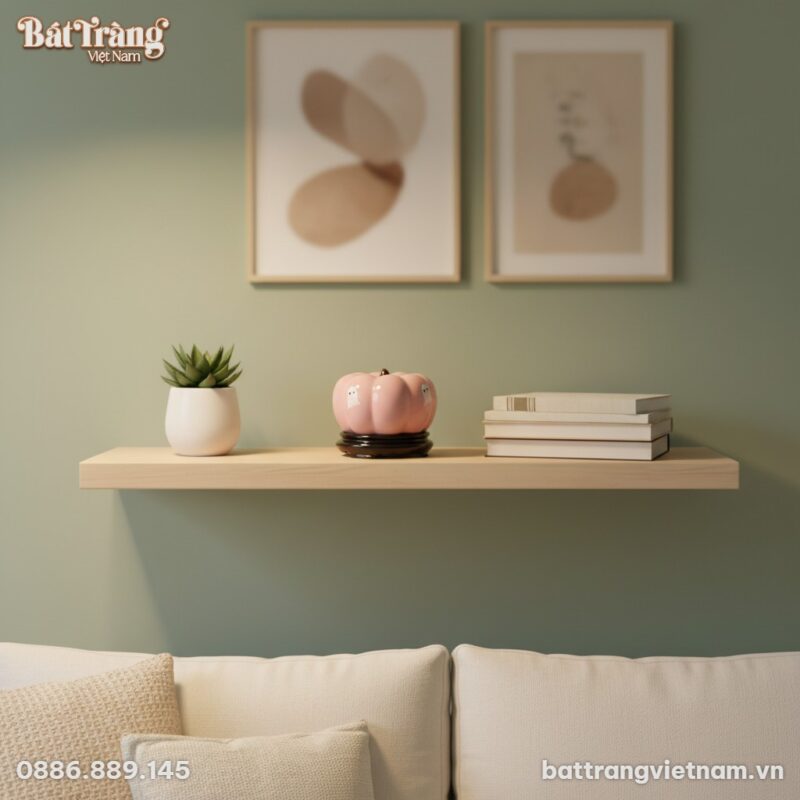 Quả bí ngô gốm sứ Bát Tràng hồng hồn ma trang t...