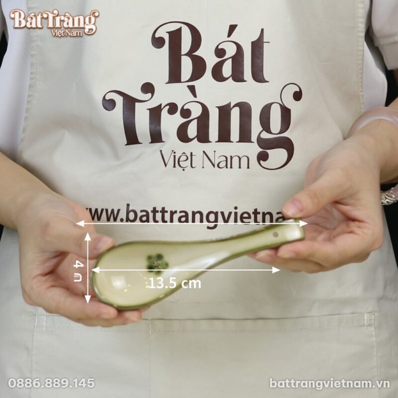 Kích thước Thìa ăn cơm bộ bát đĩa chuồn trúc BT-BD94