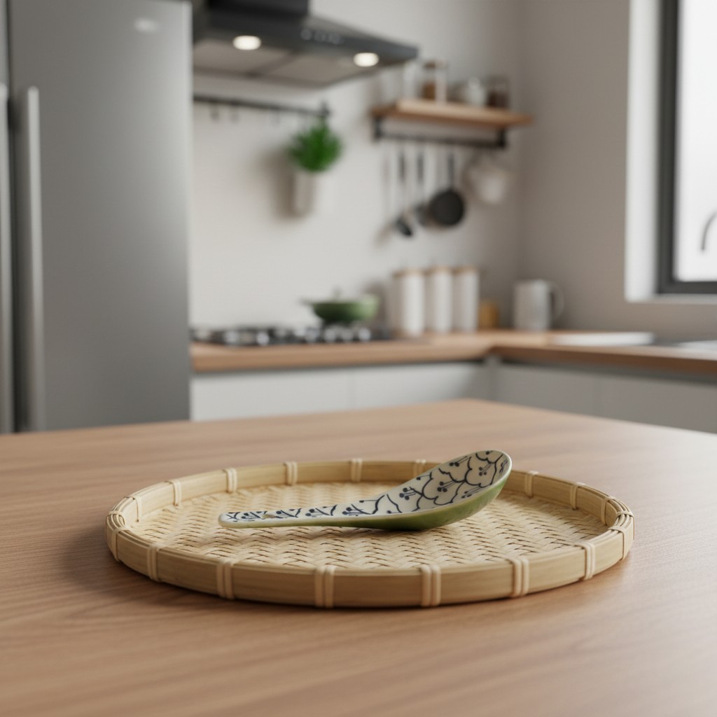 Cận cảnh chiếc thìa cơm gốm Bát Tràng họa tiết ...