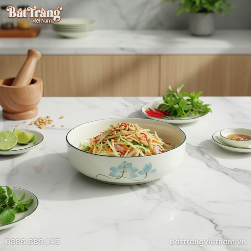 Góc nhìn từ trên cao một tô sứ Bát Tràng men ke... Góc nhìn từ trên cao một tô sứ Bát Tràng men ke...