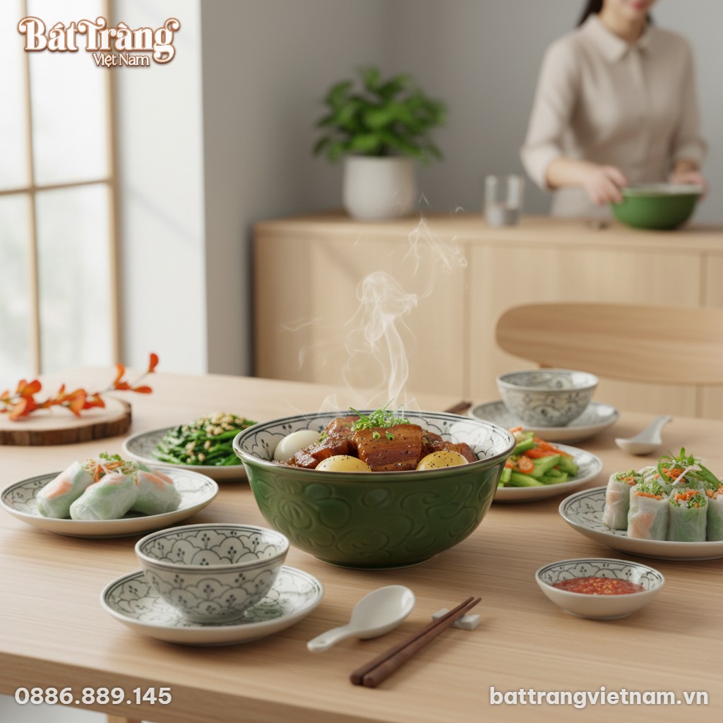 Một bữa cơm gia đình Việt hiện đại, ấm cúng. Ch...