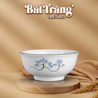 Tô sâu lòng sứ trắng hoạ tiết sen xanh Bát Tràng BT-BD111 - Ảnh đại diện