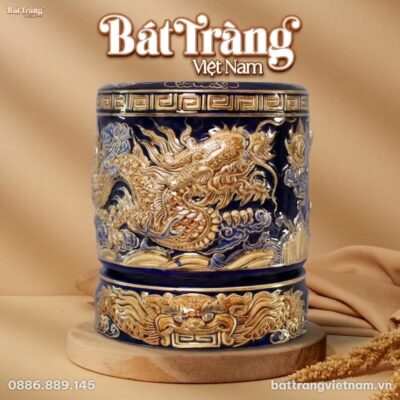 Bát hương thờ cao cấp men Hoàng Kim Thuỷ Lam BT-ĐT102 - Ảnh đại diện