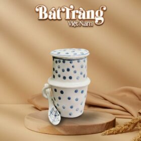 Bộ phin cafe kèm thìa hoạ tiết chấm bi BT-LCF05