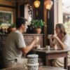Một quán cà phê phin truyền thống ở Hội An, bộ ...
