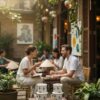 Trong một quán cà phê phong cách Việt Nam hiện ...