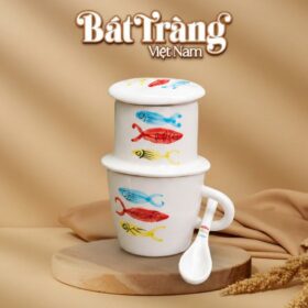 Bộ phin cafe kèm thìa hoạ tiết con cá BT-LCF03