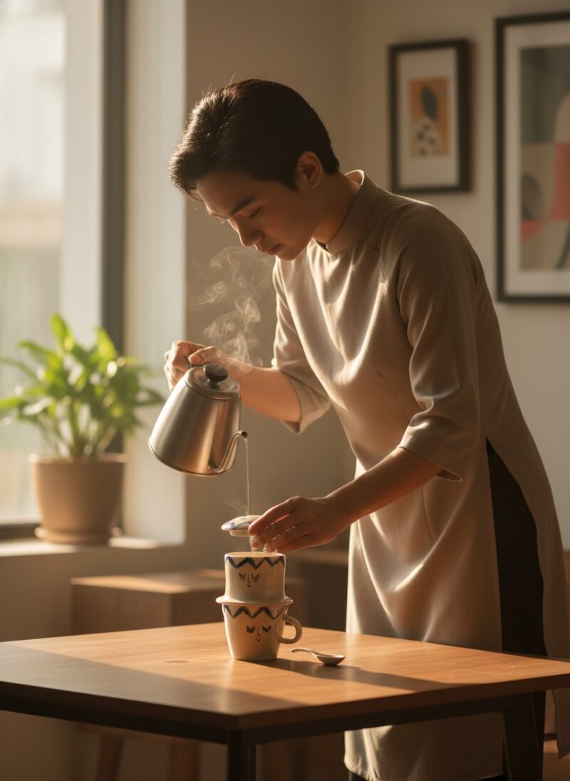 Bộ phin cà phê gốm sứ hoạ tiết Khuôn Mặt Mơ Màn...