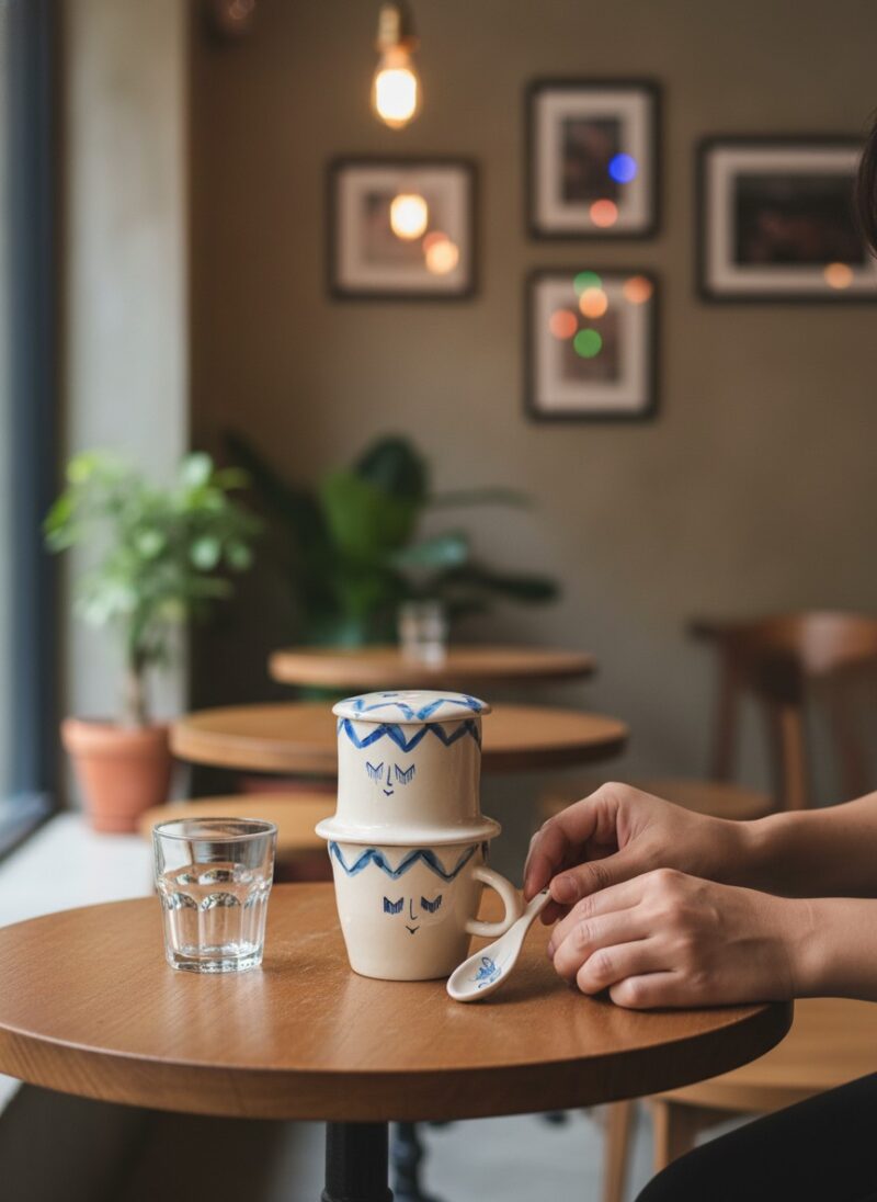 Bộ phin cà phê gốm sứ hoạ tiết Khuôn Mặt Mơ Màn...