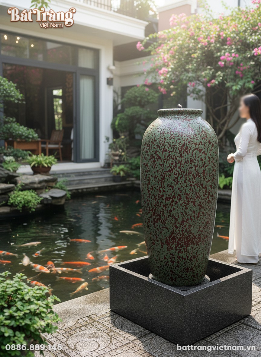 Chum gốm B&aacute;t Tr&agrave;ng cao 95cm với men hoả biến độ...