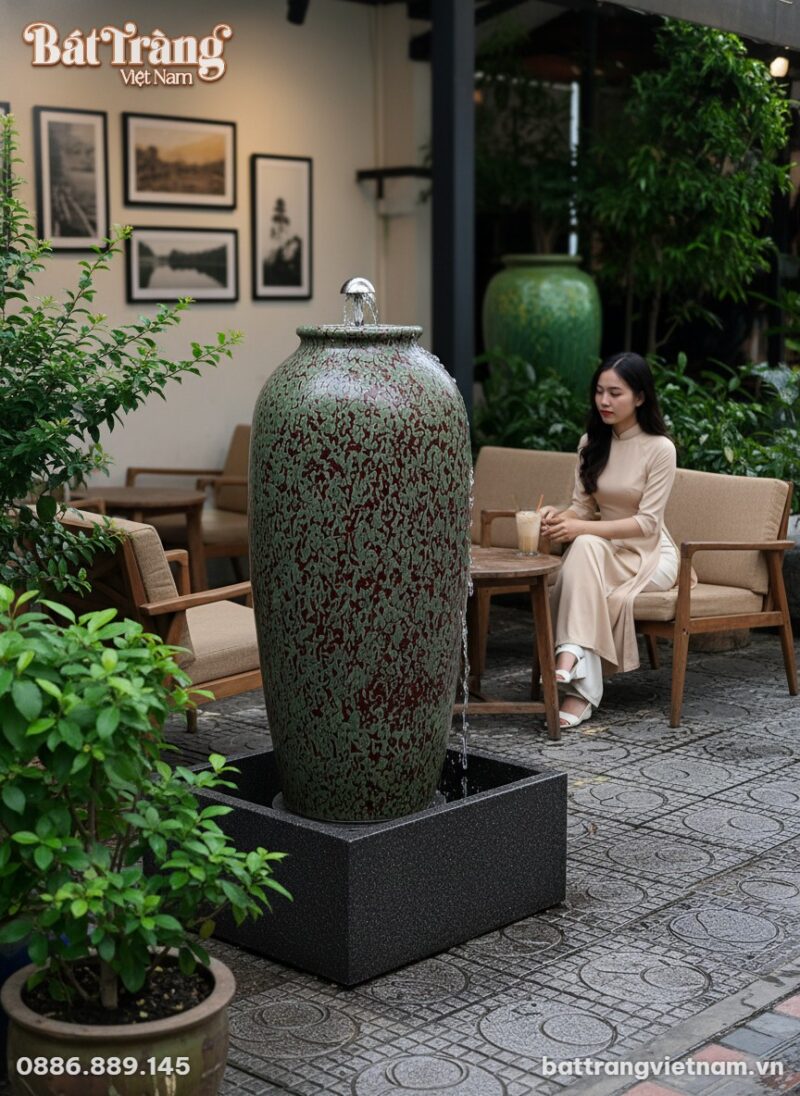 Chum gốm Bát Tràng cao 95cm, men hoả biến, được...