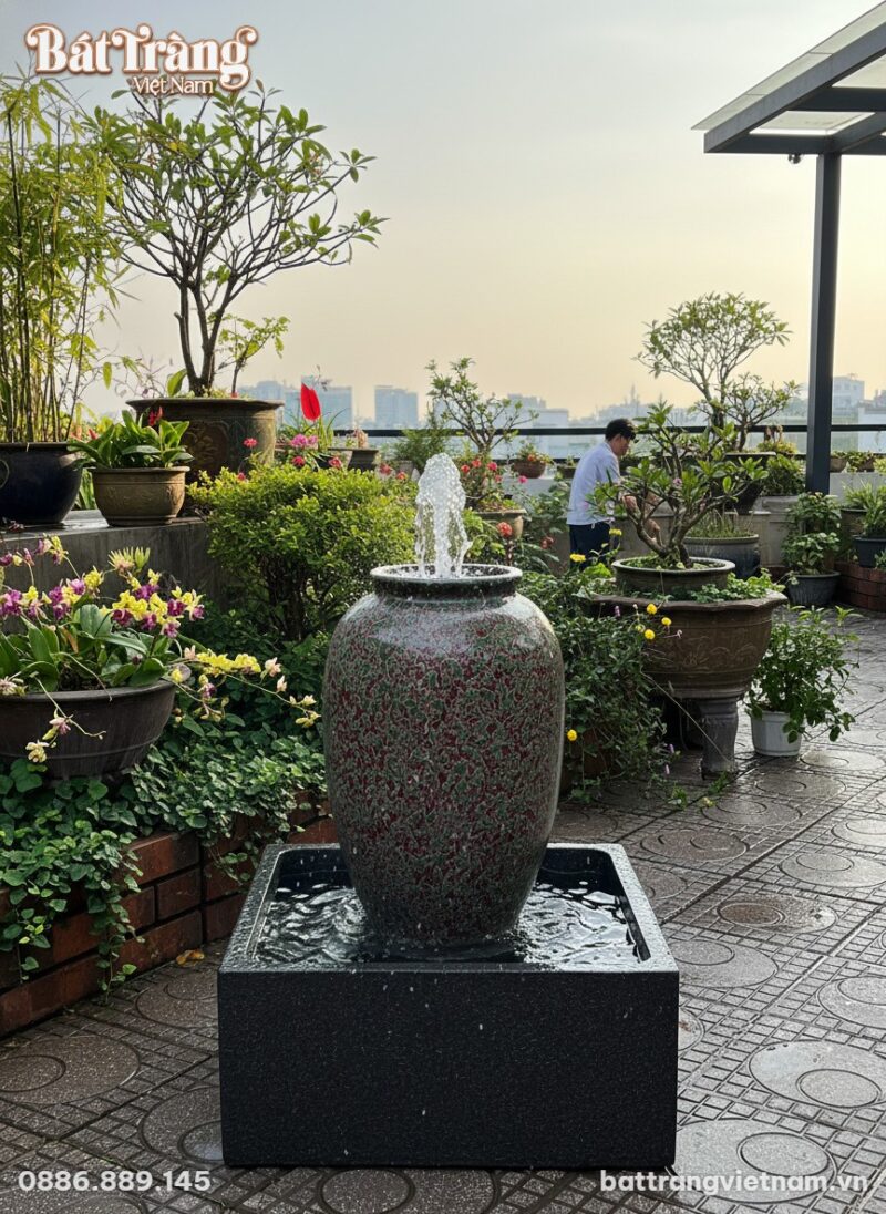 Chum gốm sứ Bát Tràng men hoả biến (cao 70cm, r...