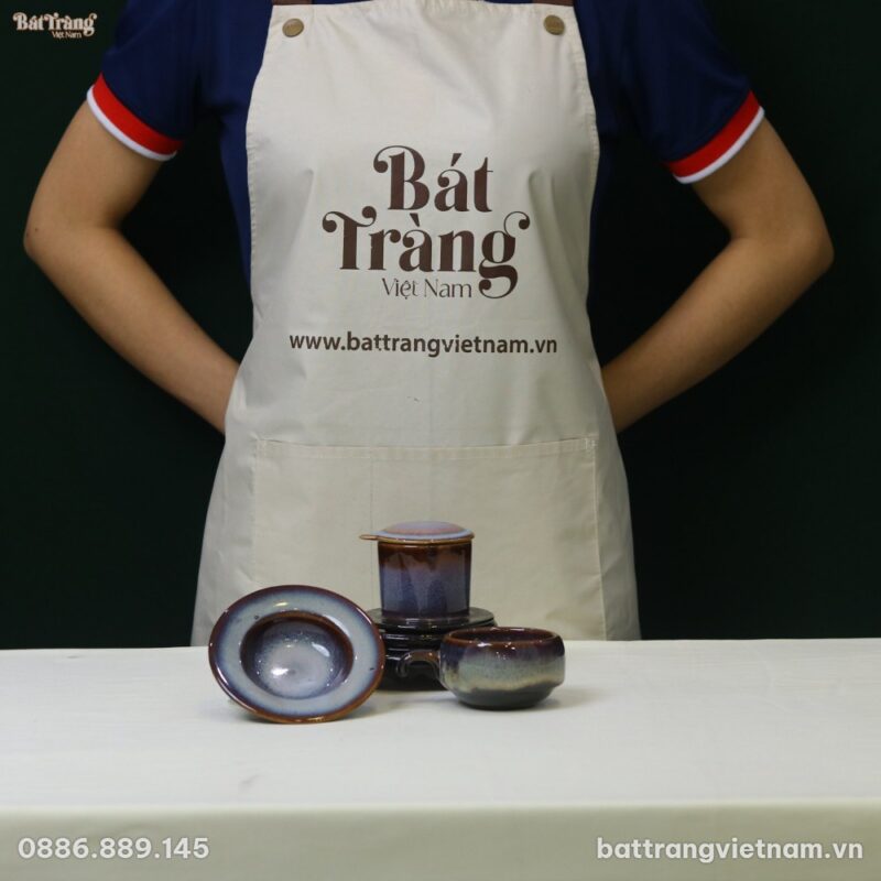 Phin cafe gốm sứ men hoả biến xanh BT-LCF11 - Chi tiết 2