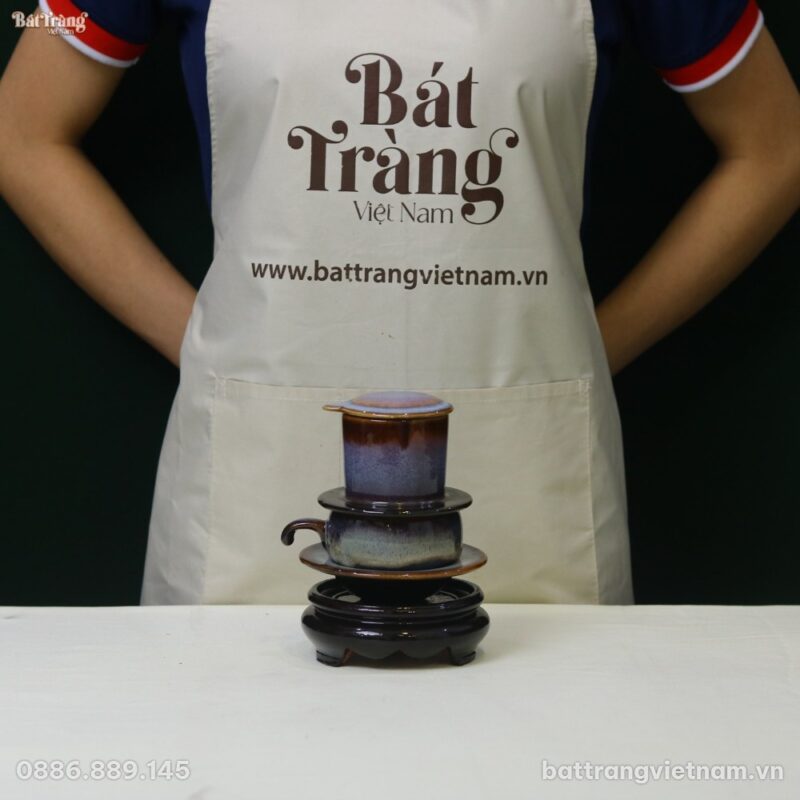 Phin cafe gốm sứ men hoả biến xanh BT-LCF11 - Chi tiết 3