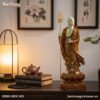 Tượng Địa Tạng Vương Bồ Tát men xanh ngọc và nâ...