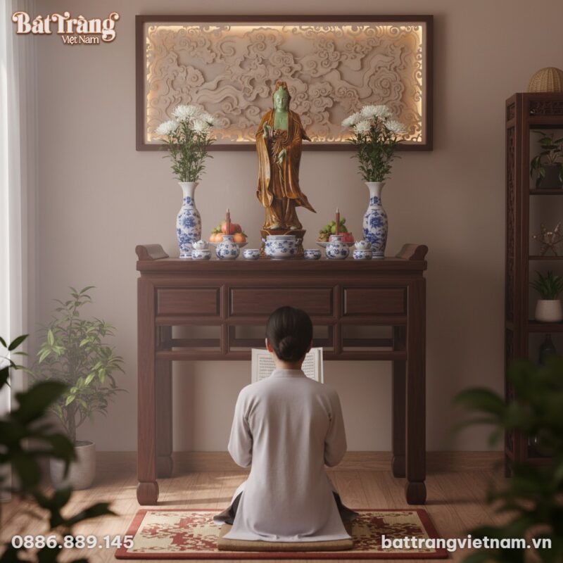 Tượng Quan Âm men ngọc Bát Tràng cao 30cm đứng ...