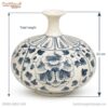 Kích thước Bình hút lộc dáng dẹt men rạn hoạ tiết hoa phù dung vẽ tay BT-BHL115