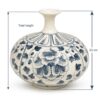 Kích thước Bình hút lộc dáng dẹt men rạn hoạ tiết hoa phù dung vẽ tay BT-BHL115