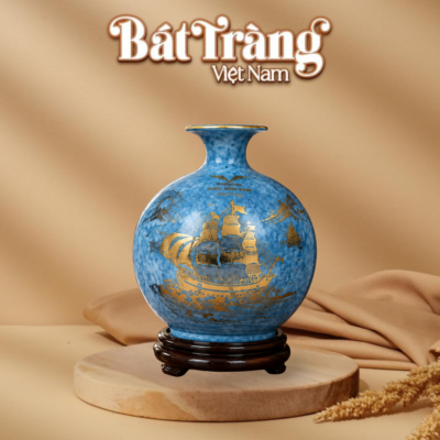 Bình hút lộc vân đá xanh dương in logo làm quà tặng BT-QT122