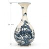 Kích thước Bình tỏi tỳ bà men rạn hoạ tiết sơn thuỷ vẽ tay cao 58cm BT-LTB05