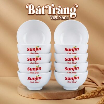 Bộ 10 chén sứ trắng Bát Tràng in logo làm quà tặng BT-QT114 - Ảnh đại diện
