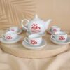 Bộ ấm chén quà tặng in logo sứ trắng dáng chóp lửa BT-QT100 - Ảnh đại diện