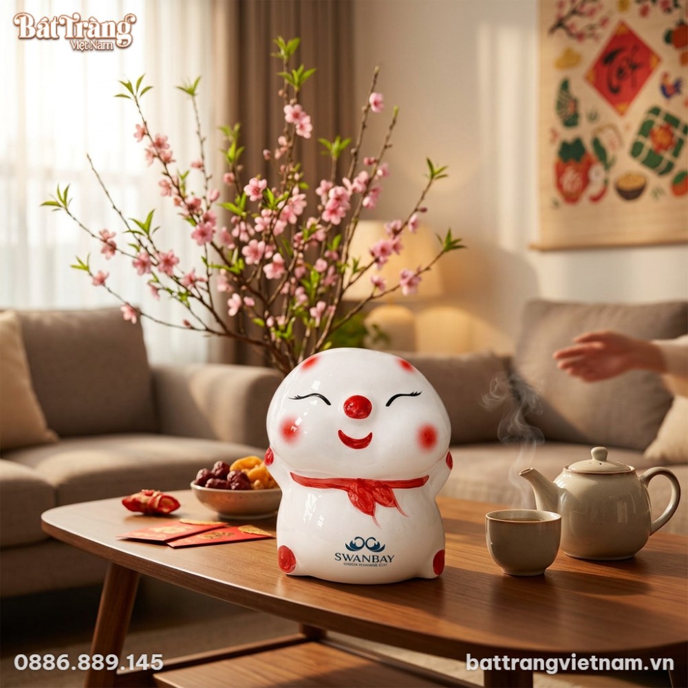 Heo đất tiết kiệm h&igrave;nh b&aacute;nh bao gốm sứ B&aacute;t Tr&agrave;n...