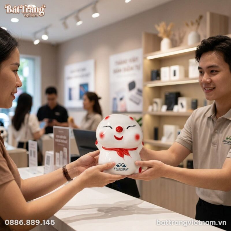 Heo được 1 nhân viên tặng khách hàng mua hàng ở...