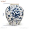 Kích thước Lọ hoa dáng giỏ cua men rạn hoạ tiết hoa dây BT-LH110