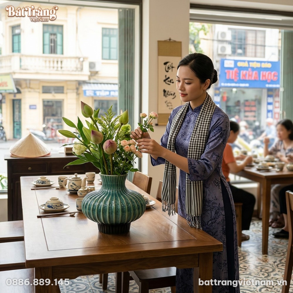 Một người mẫu trong trang phục Việt Nam thanh l...