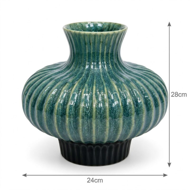 Kích thước Lọ hoa dáng lồng đèn men hoả biến thiên thanh BT-LH117