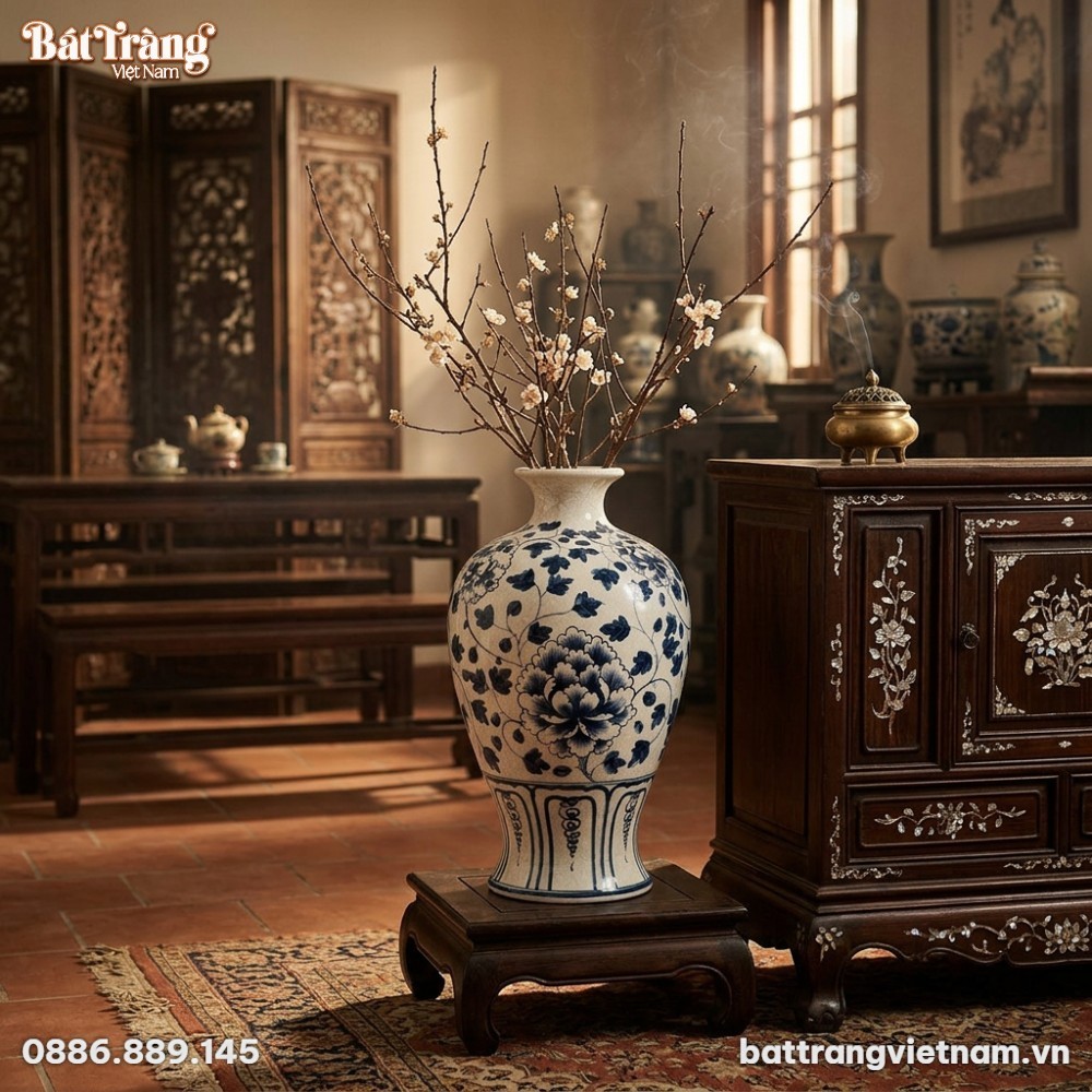 Ảnh chụp phong c&aacute;ch sống tinh tế, lọ hoa mai b&igrave;...