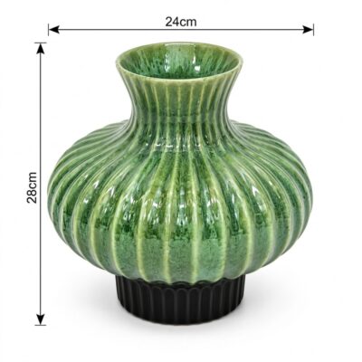 Kích thước Lọ hoa lồng đèn men hoả biến xanh ngọc BT-LH114