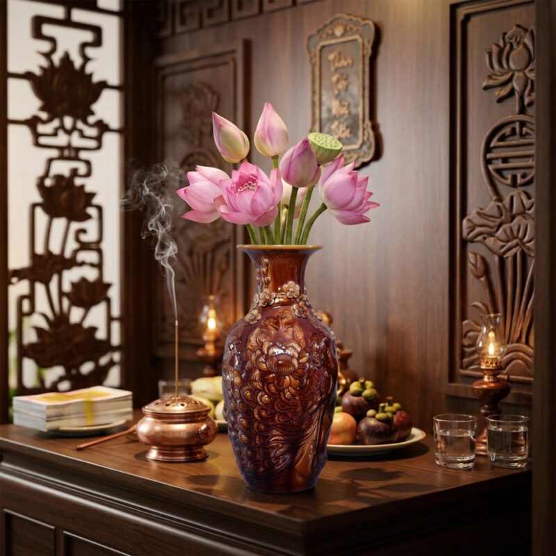 Ảnh chụp cận cảnh chiếc lọ hoa gốm sứ Bát Tràng... Ảnh chụp cận cảnh chiếc lọ hoa gốm sứ Bát Tràng...