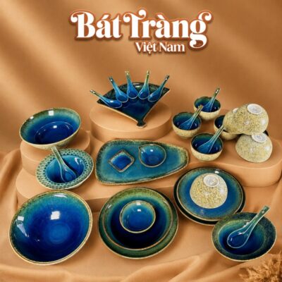 Bộ bát đĩa cao cấp men hoả biến xanh dương 31 chi tiết Bát Tràng BT-BD136 - Ảnh đại diện
