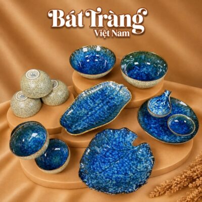Bộ bát đĩa men hoả biến 12 món màu xanh dương BT-BD139 - Ảnh đại diện
